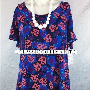 ✌️2/$15✌️LuLaRoe Classic T rose floral fun mod LLR